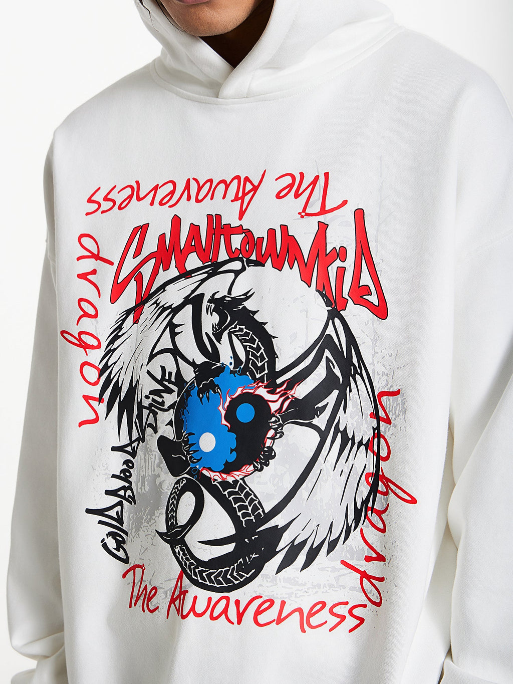 Small Town Kid Dragon Print Hoodie