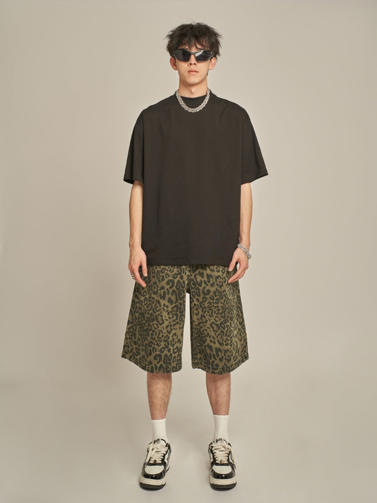 F3F Select Micro Stretch Leopard Shorts
