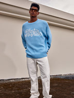 MEDM Flower Font Logo Knit Sweater