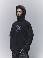 ANTIDOTE Washed Print Fake Two Piece Hoodie