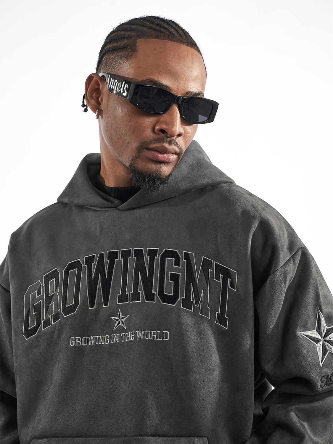 F3F Select Embroidered Faux Suede Hoodie