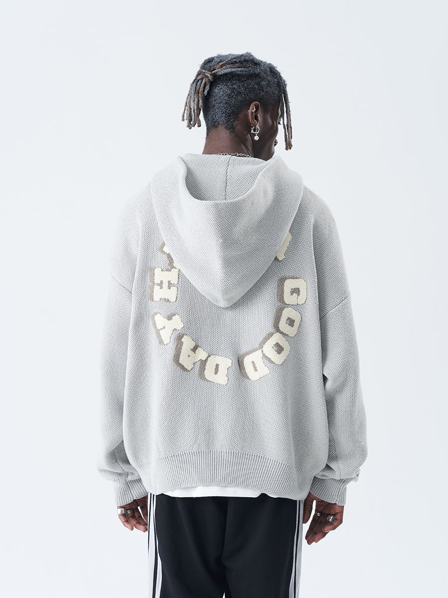 Harsh and Cruel Circular 3D LOGO Hoodie Knit Sweater