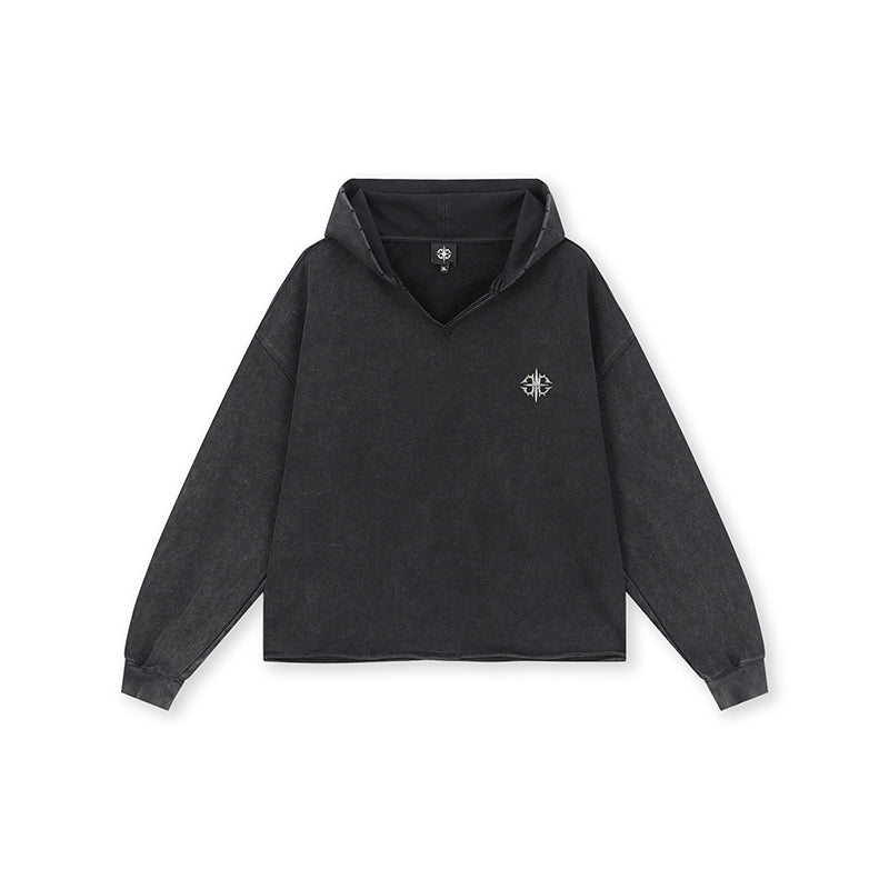 DICETINY Metal Wire Logo Cut Off Hoodie