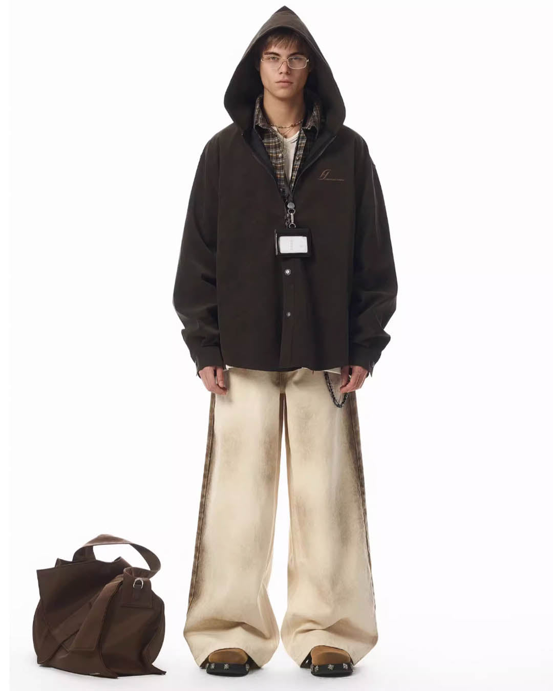 JHYQ Old Dirty Dyed White Baggy Jeans