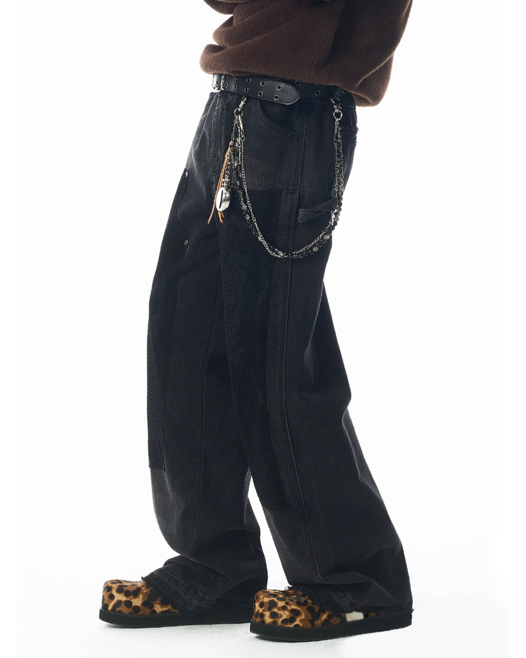 JHYQ Mesh Stitching Double Knee Jeans