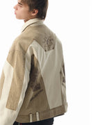 JHYQ Contrast Color Stitching Printed Canvas Work Jacket