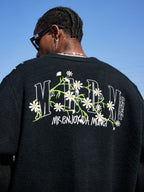 MEDM Flower Logo Embroidered Knit Cardigan