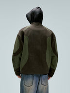 F2CE Deconstructed Stitching Contrast Color Rider Jacket