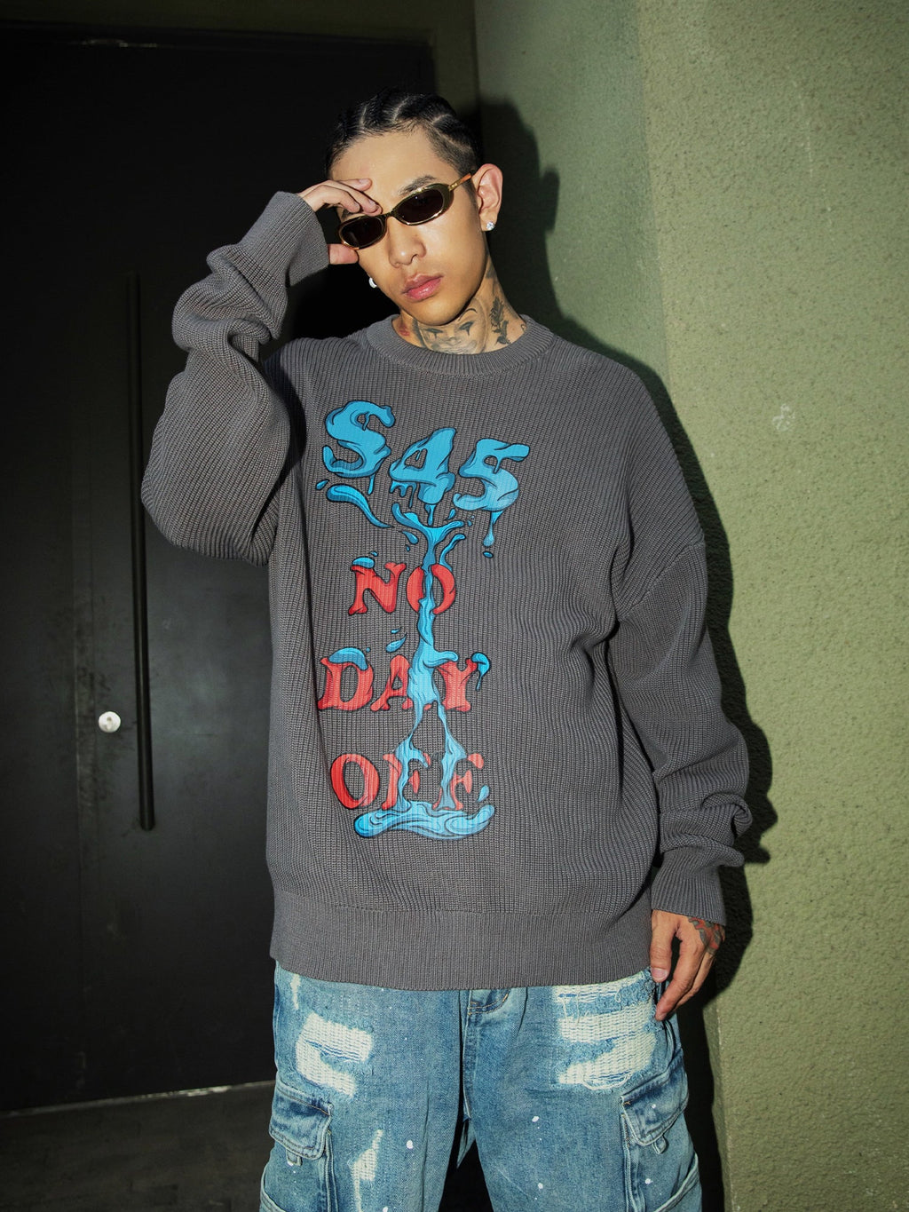 S45 Logo Printed Knit Sweater