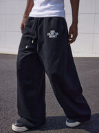 MEDM Basic Embroidered Wide Leg Sweat Pants