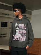 DICETINY Bunny Girl Print Hoodie