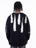 F3F Select Ghost Print Destroy Knit Sweater