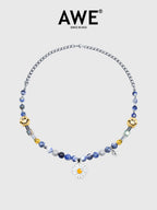 AWE Skull Smiley Daisy Necklace