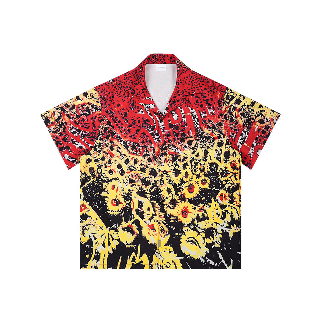 ANTIDOTE  Hawaiian Flower Short Sleeved Cuban Shirt