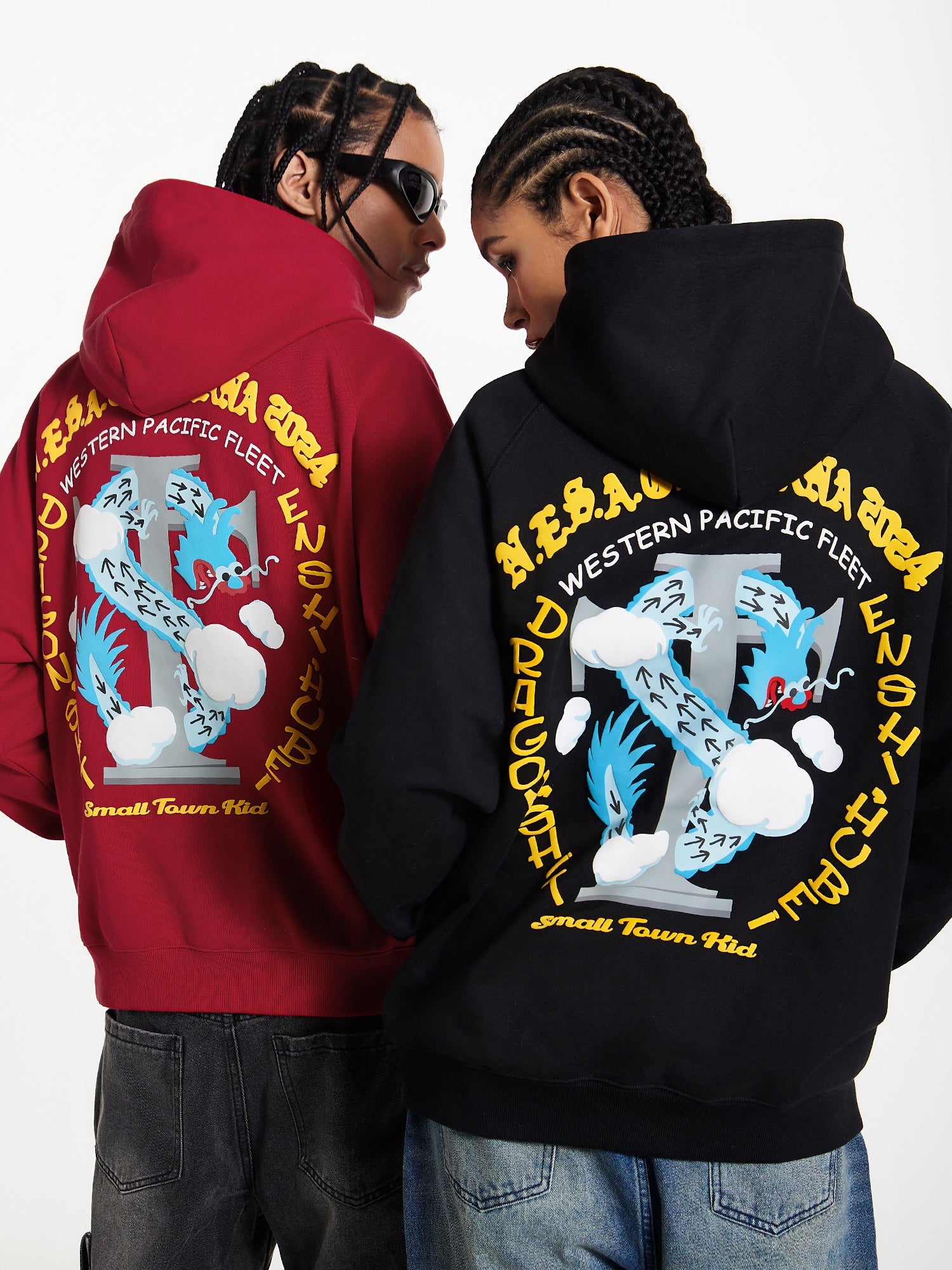 Small Town Kid Dragon Design Print Hoodie