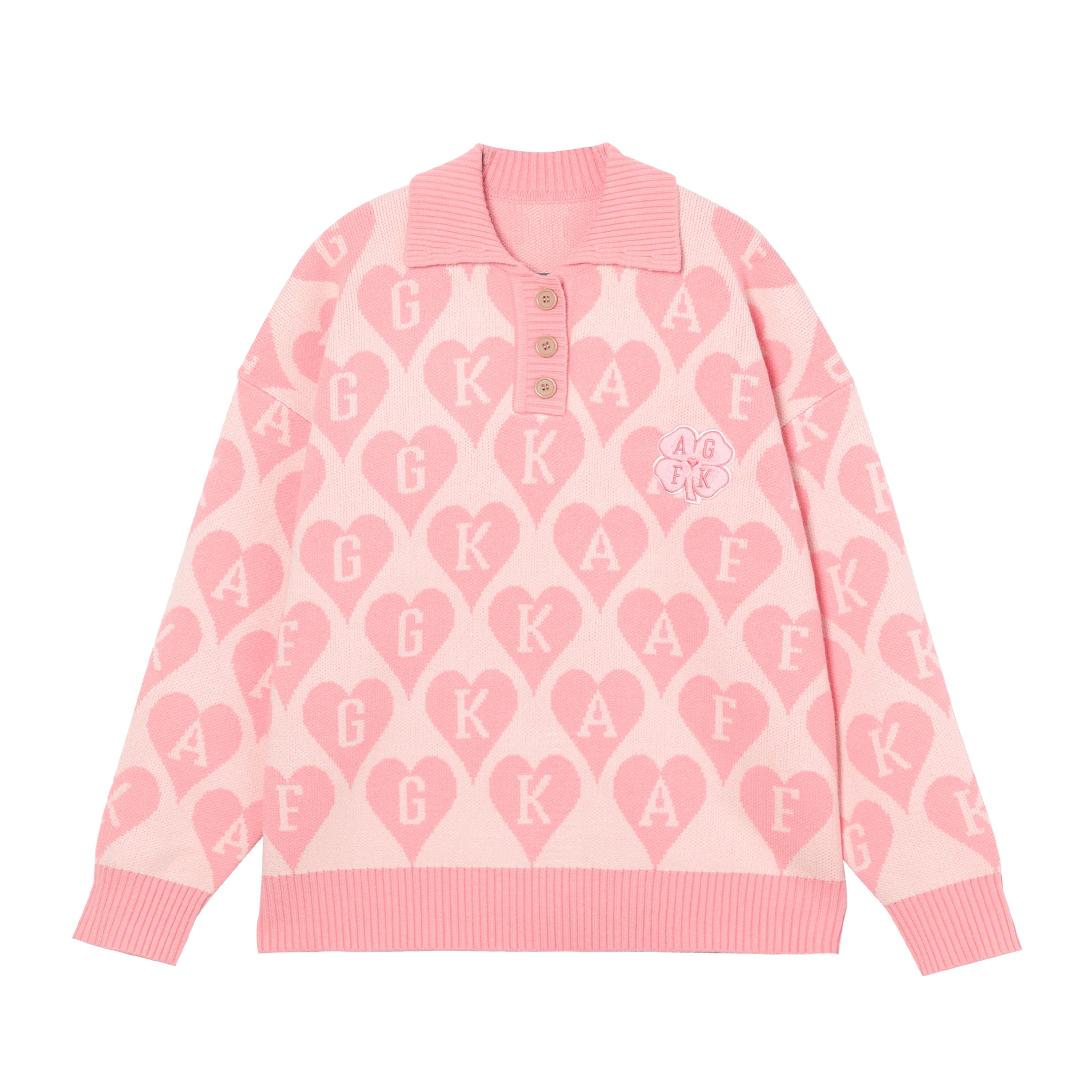 AFGK All-Over Print Logo Knit Sweater