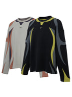 F2CE Deconstructed Clashing Color Waffle Sweatshirt