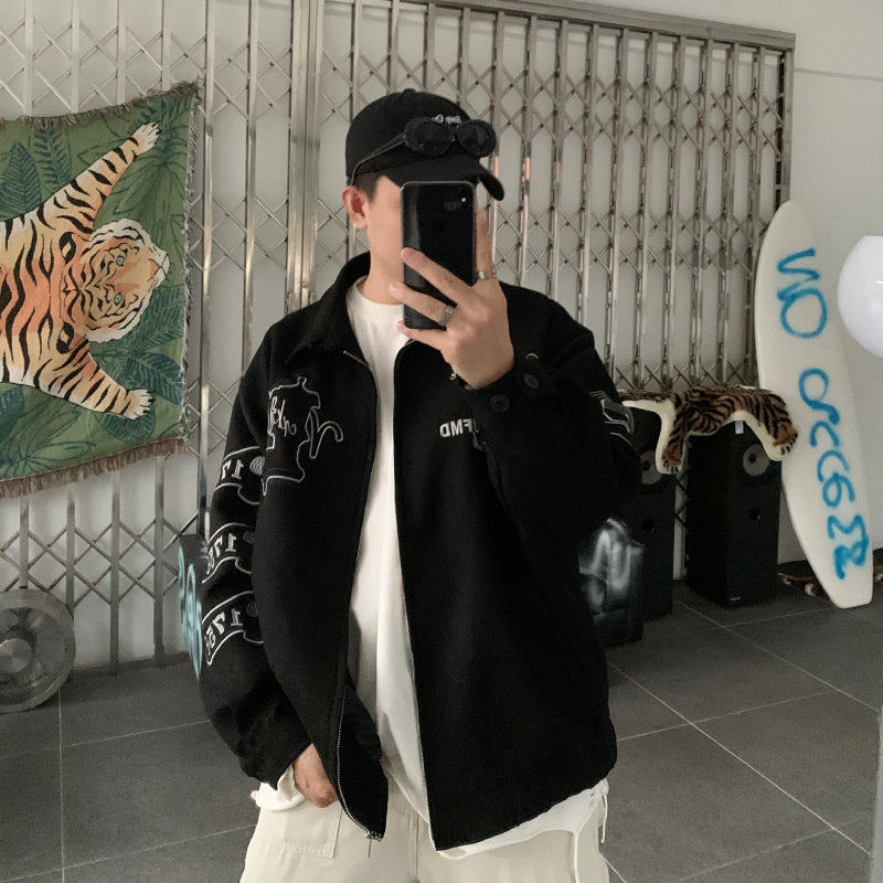 F3F Select Embroidered Suede Lapel Jacket