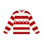 MEDM Striped Logo Long Sleeved Polo Shirt