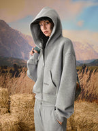 YADcrew Short Air Layer Zip Up Hoodie