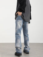 F3F Select Washed And Worn Out Hole Flared Jeans