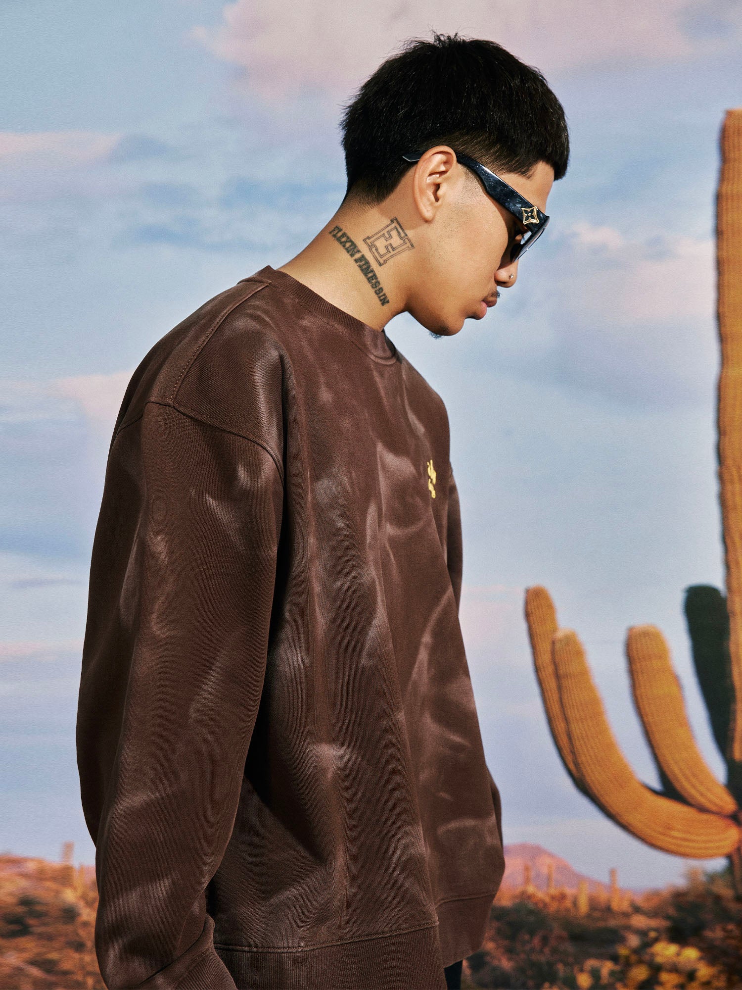 AFGK Wave Pattern Washed Old Sweatshirt
