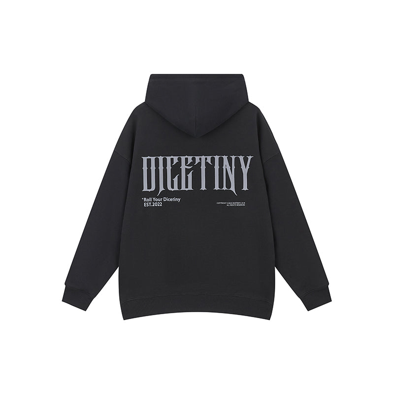 DICETINY Basic Back Logo Print Hoodie