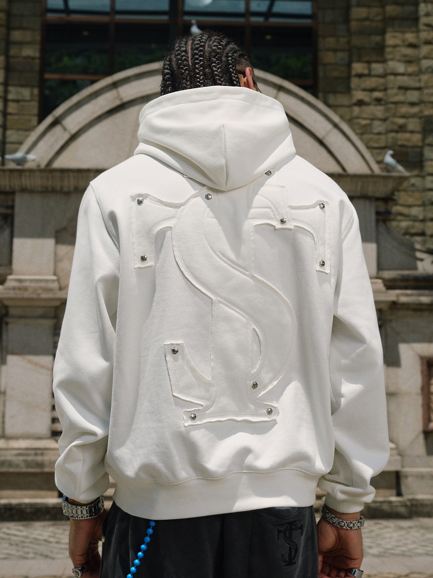 Small Town Kid Studded Logo Patch Hoodie