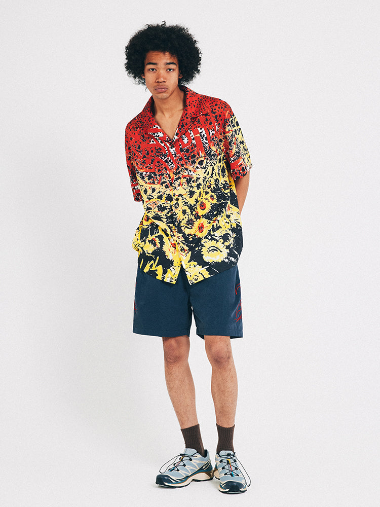 ANTIDOTE  Hawaiian Flower Short Sleeved Cuban Shirt