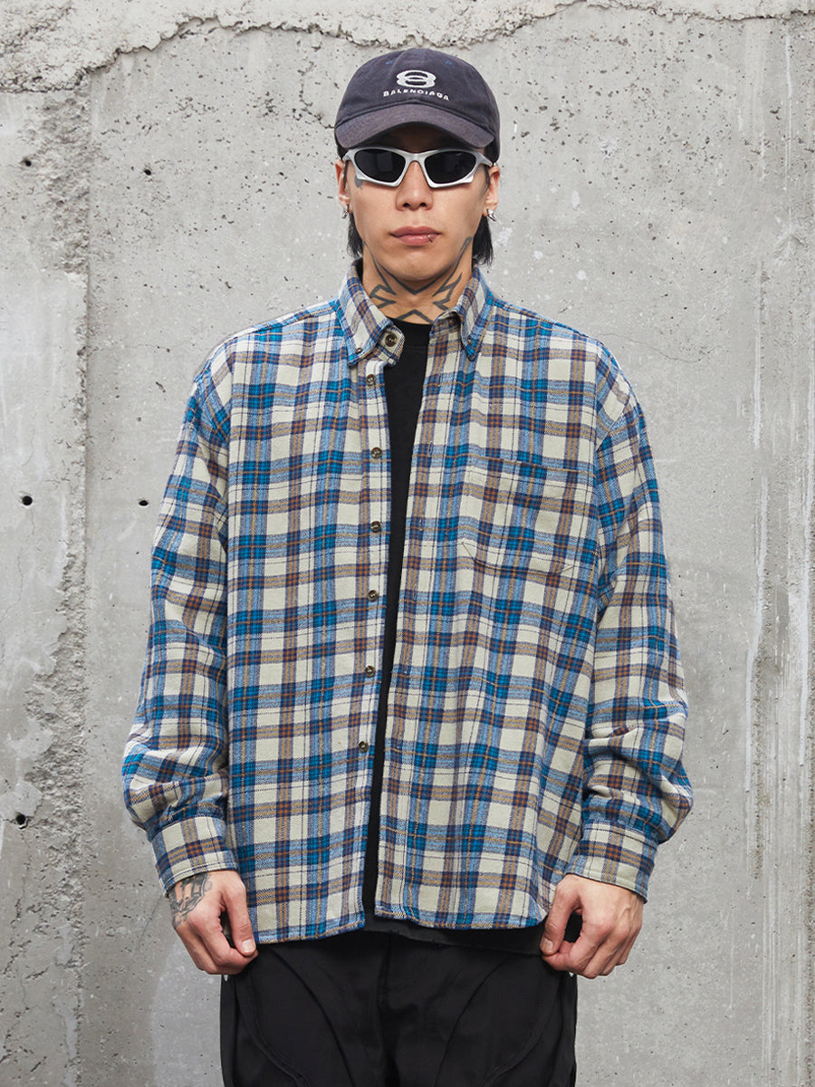 F2CE Blue Plaid Long Sleeved Shirt