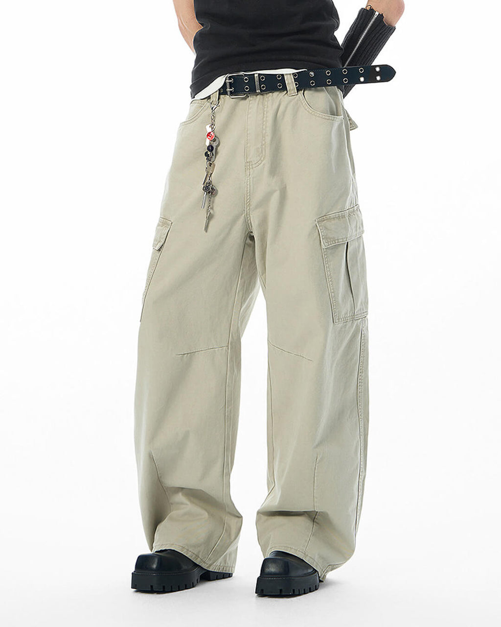 JHYQ 3D Cut Multi Flap Pocket Baggy Cargo Pants