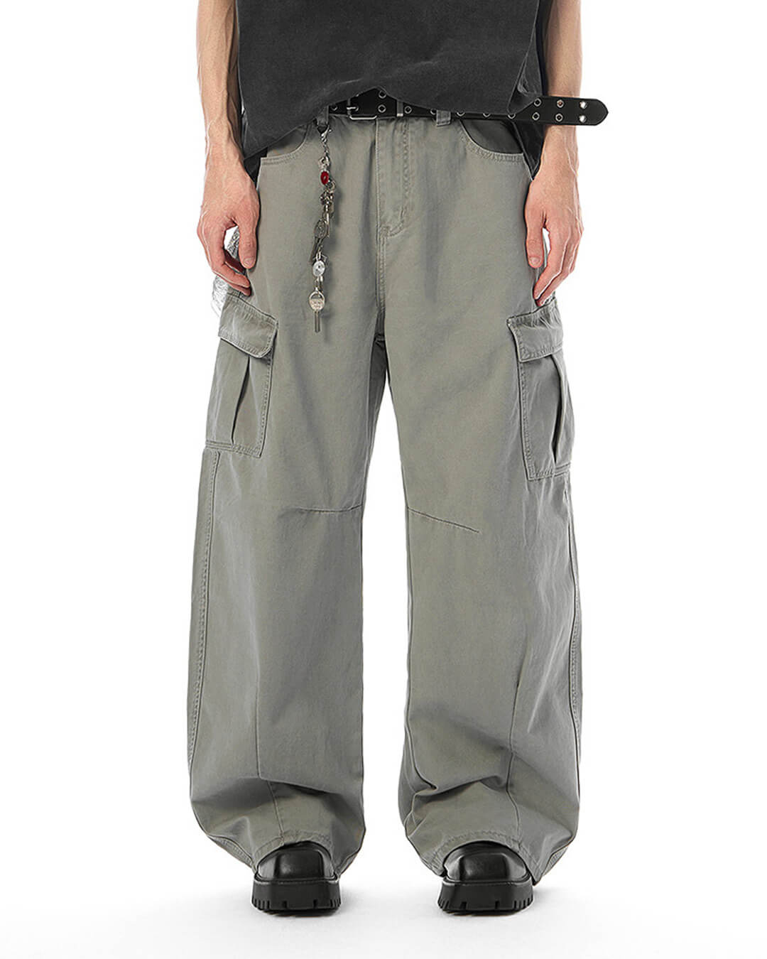 JHYQ 3D Cut Multi Flap Pocket Baggy Cargo Pants