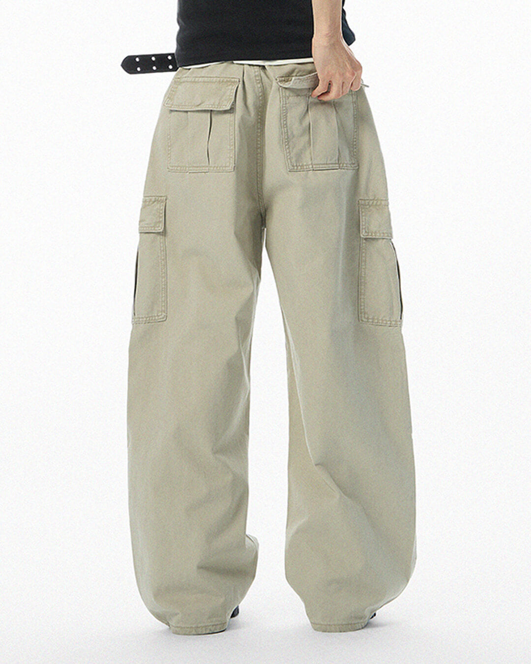 JHYQ 3D Cut Multi Flap Pocket Baggy Cargo Pants