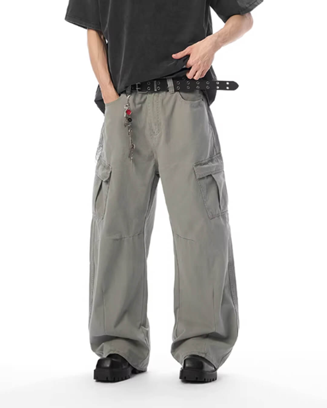 JHYQ 3D Cut Multi Flap Pocket Baggy Cargo Pants