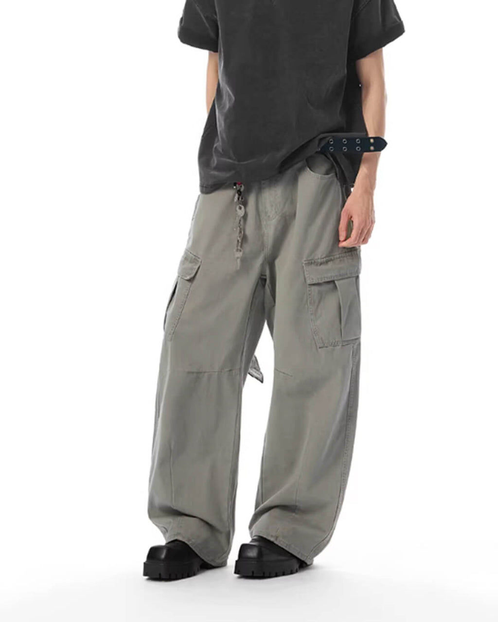 JHYQ 3D Cut Multi Flap Pocket Baggy Cargo Pants