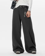 JHYQ 3D Pleated Draped Baggy Suit Pants