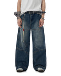 JHYQ 3D Structured Washed Baggy Painter Jeans
