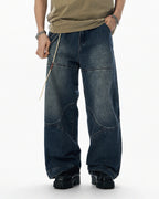 JHYQ 3D Structured Washed Baggy Painter Jeans
