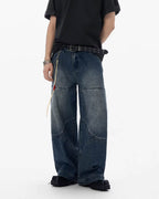 JHYQ 3D Structured Washed Baggy Painter Jeans