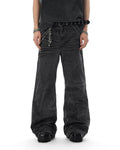 JHYQ Black Heavy Vintage Wash Loose Fit Jeans