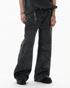JHYQ Black Heavy Vintage Wash Loose Fit Jeans
