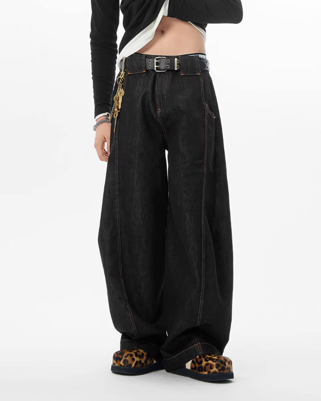JHYQ Black Machete Baggy Jeans