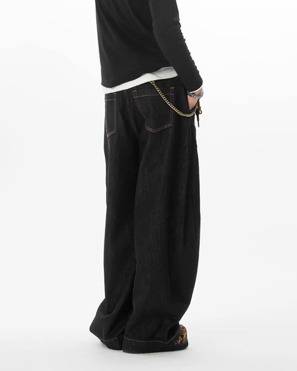 JHYQ Black Machete Baggy Jeans