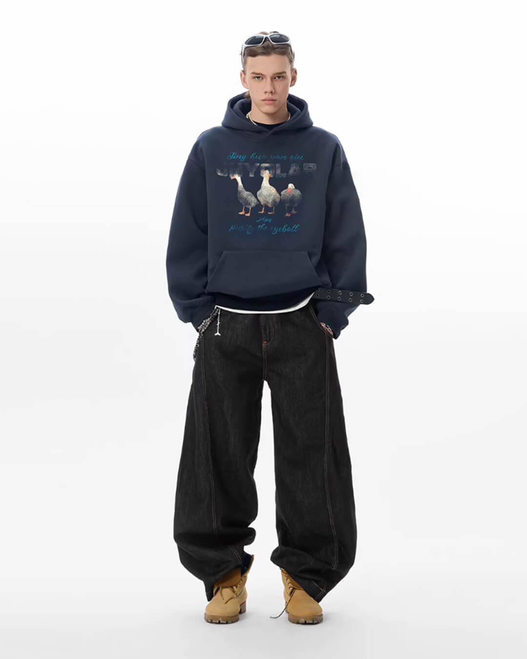 JHYQ Black Machete Baggy Jeans