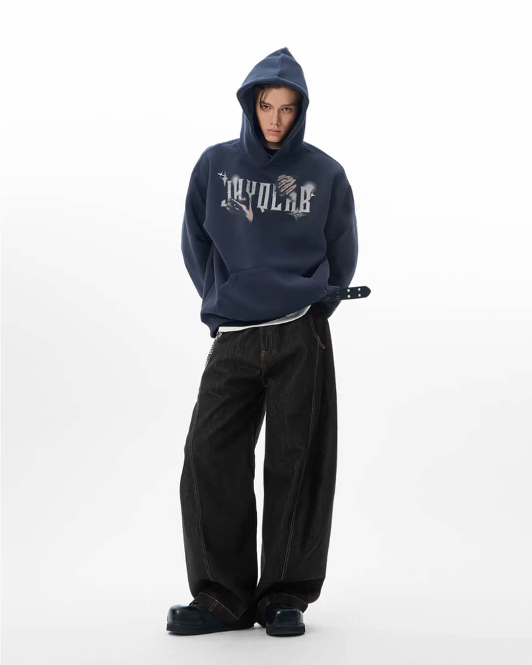 JHYQ Black Machete Baggy Jeans