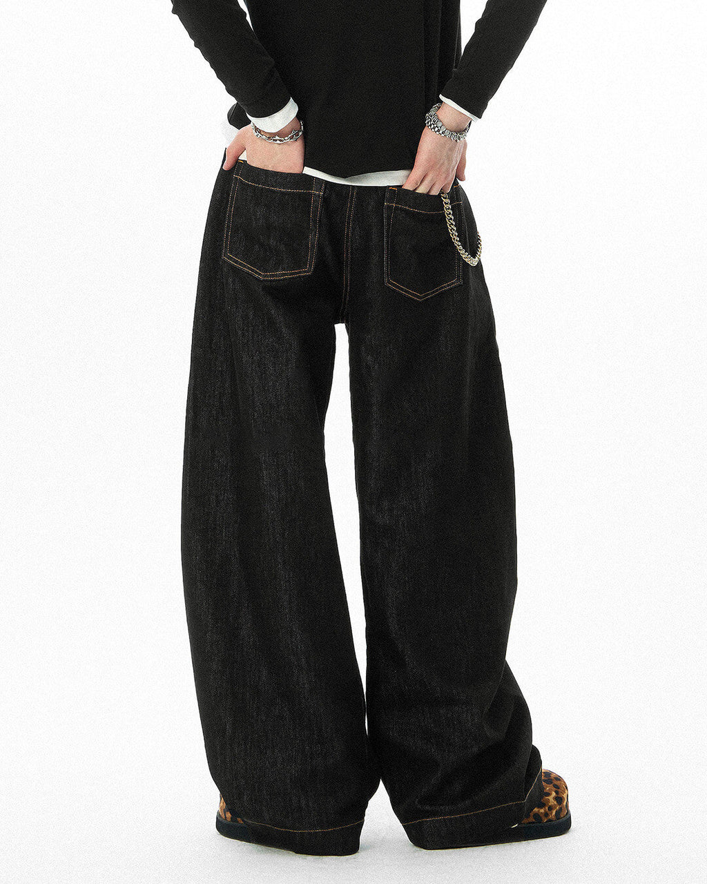 JHYQ Black Machete Baggy Jeans
