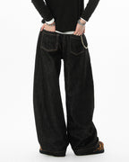JHYQ Black Machete Baggy Jeans
