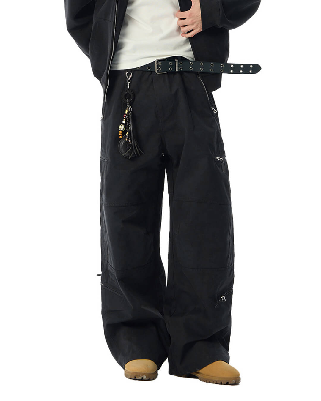 JHYQ Black Multi Zip Utility Pants