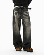 JHYQ Black Washed Lightning Burst Fade Jeans