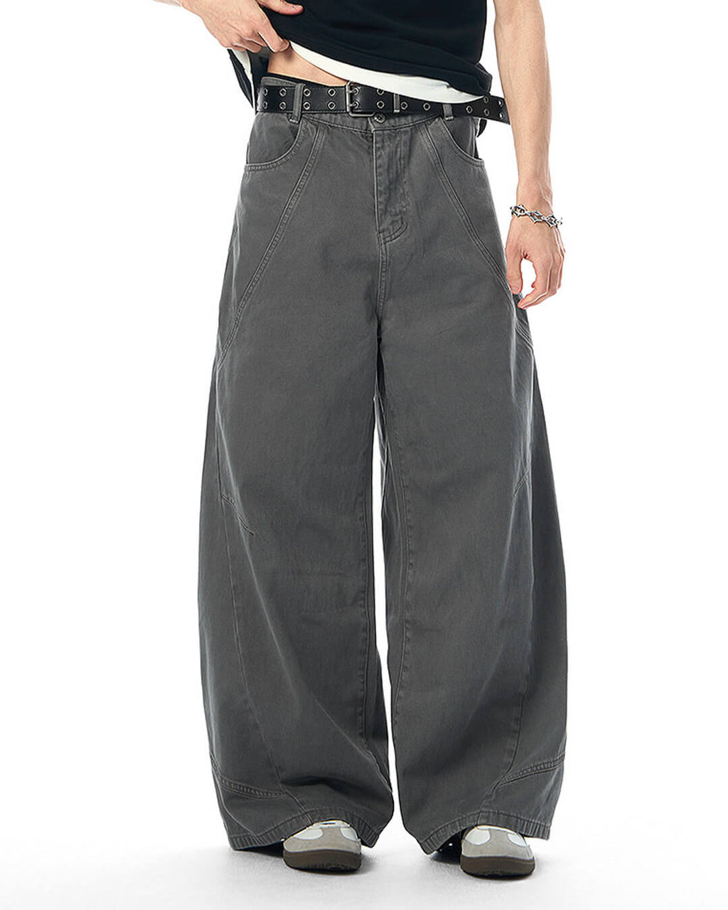 JHYQ Curved 3D Stitch Baggy Machete Pants